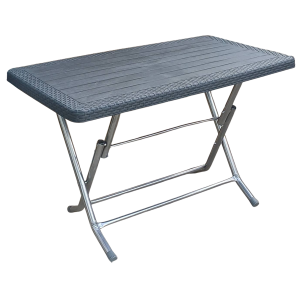 FOLDING-RATTAN τραπέζι κήπου βάση μεταλλική γκρί με καπάκι πλαστικό ΑΝΘΡΑΚΙ / 65x115xΗ75
